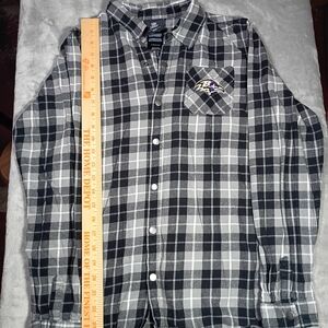 Baltimore Ravens Youth Size XL Plaid Button Down